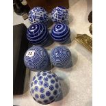 A set of seven concentric balls
