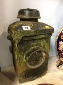 A cast iron L.N.E.R. railway lamp