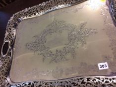 Large silver plated presentation salver