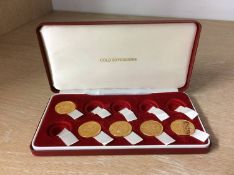 Five full sovereigns dated 2000, 2001, 2002, 2003 and 2005