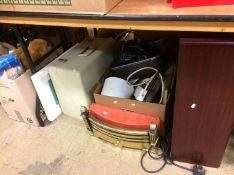 Electric fire, box of assorted etc.