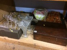 Two trays of glass and a box