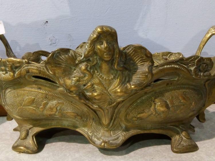 Brass Art Nouveau style planter - Image 2 of 2