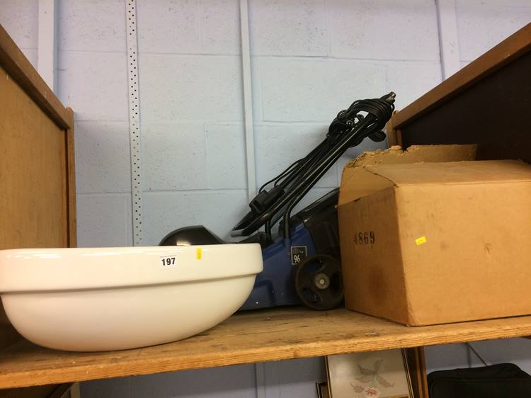 Lawnmower and a sink