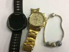 Two watches and a bracelet
