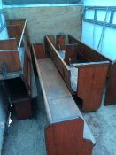 Collection of six pine pews (no ends)