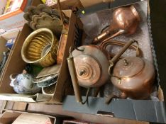 Assorted copper and brassware