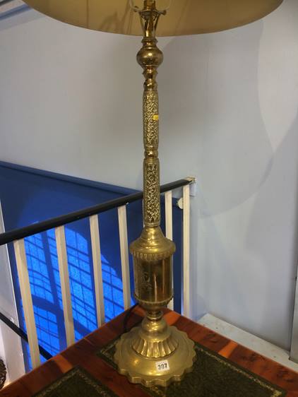 Middle Eastern brass lamp - Image 2 of 2