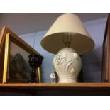 Table lamp and various pictures