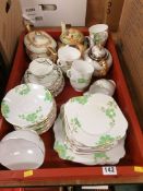 Tray of assorted tea china