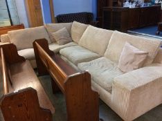 Large beige corner settee