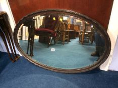 Oak oval mirror