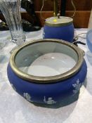 Wedgwood, Jasper ware bowl and barrel