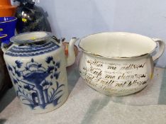 Oriental tea pot and a potty