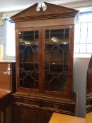 Burr walnut Georgian style bookcase