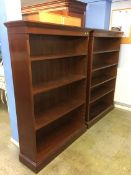 A pair of modern bookcases, 106cm wide x 153cm hei