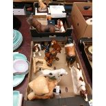 Various dog figures, including Royal Doulton etc.