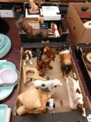 Various dog figures, including Royal Doulton etc.