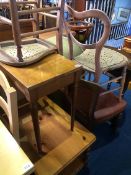 Pine table, chairs, ottoman etc.