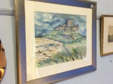 Watercolour landscape with Castle, Kirsty Maxwell