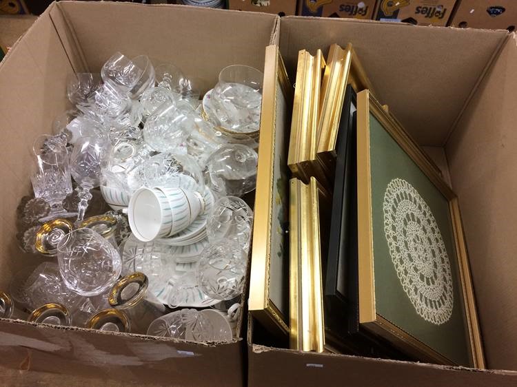 Three boxes of glass, china and prints - Image 5 of 6