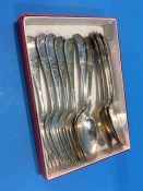 A quantity of silver cutlery comprising 6 dessert spoons and 5 forks, WEIGHT 20.4 oz