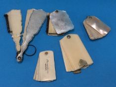 A collection of ivory and mother of pearl aide memoires