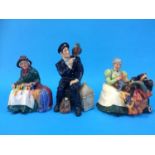 Three Royal Doulton figures to include 'Shore Leave', HN 2254, 'The Wardrobe Mistress', HN 2145