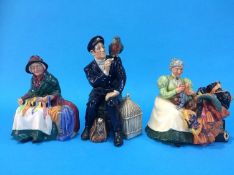 Three Royal Doulton figures to include 'Shore Leave', HN 2254, 'The Wardrobe Mistress', HN 2145