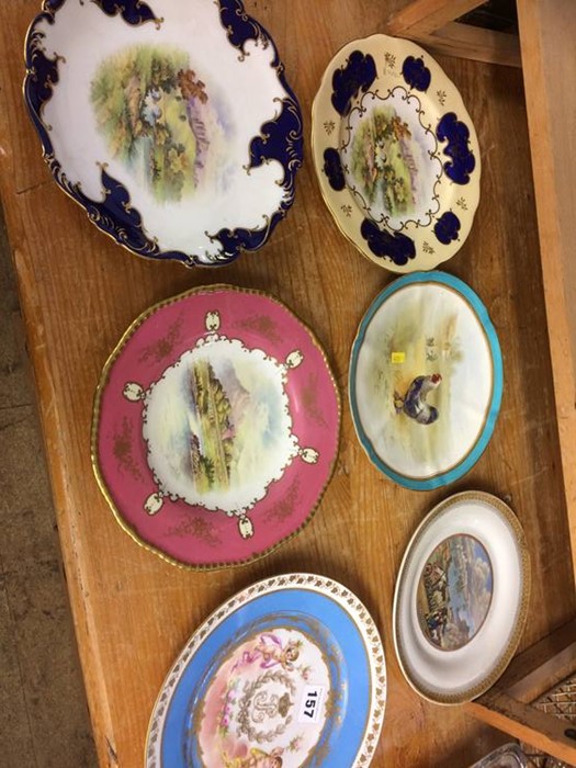 Six decorated plates, various