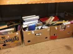 Three boxes of books