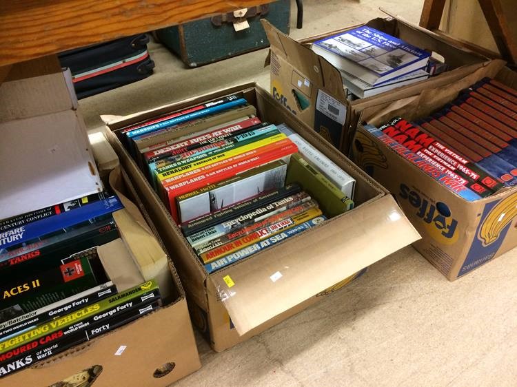 Four boxes of books; Military