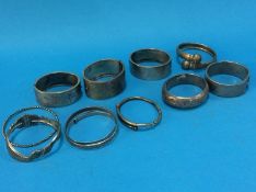 11 silver bangles