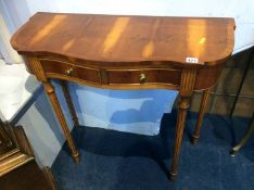 A yew two drawer side table