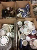 Four boxes of tea china etc.