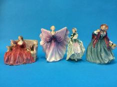 Four Royal Doulton figurines 'Sweet and Twenty', 'Lady Charmaine', 'Isadora' and 'Suzette'. (4)