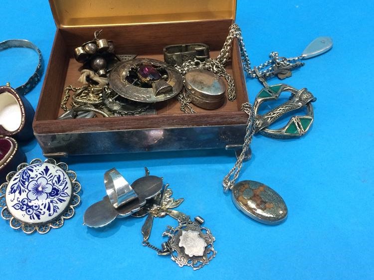 Box of assorted silver items and jewellery - Image 2 of 4
