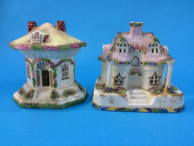 A Staffordshire flatback figure, two 19th Century figures and two Coalport Houses etc. (6) - Image 2 of 4