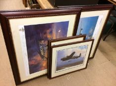 Two signed RAF prints and two others