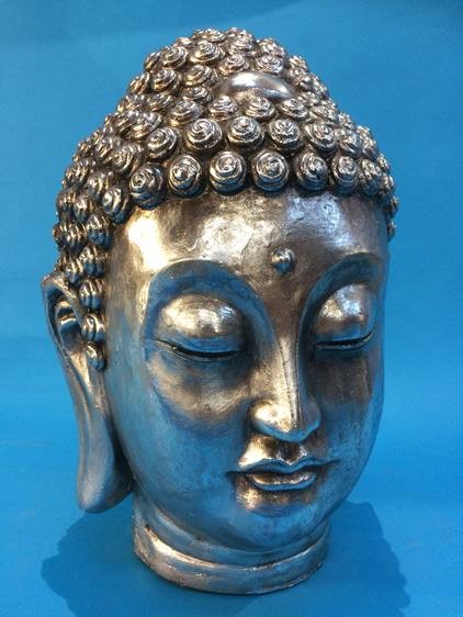 A silver coloured Buddha's Head - Image 4 of 6