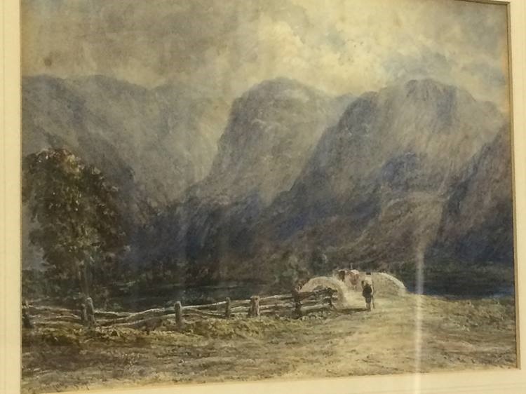 David Cox, (1783 - 1859), watercolour, signed, dated 1859, 'Highland landscape with cattleman - Image 2 of 3