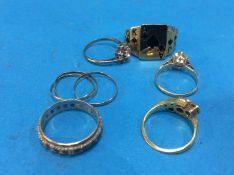 Collection of assorted dress rings, some 9ct