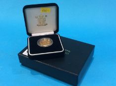 A 2005 proof Sovereign and box