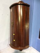 A small mahogany hanging corner cabinet