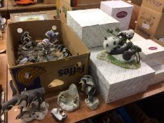 Franklin Mint Penguins and various dolls