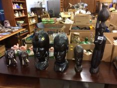 Quantity of African carvings