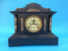 A Victorian slate 8 day mantle clock