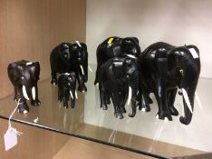 Group of Ebony elephants