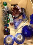 Assorted glassware, decanters etc.