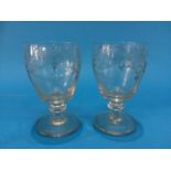 Two 19th Century etched glasses